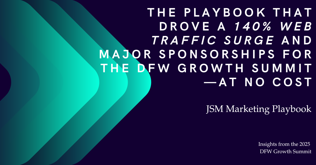 The Playbook That Drove a 140% Web Traffic Surge and Major Sponsorships for the DFW Growth Summit—At No Cost